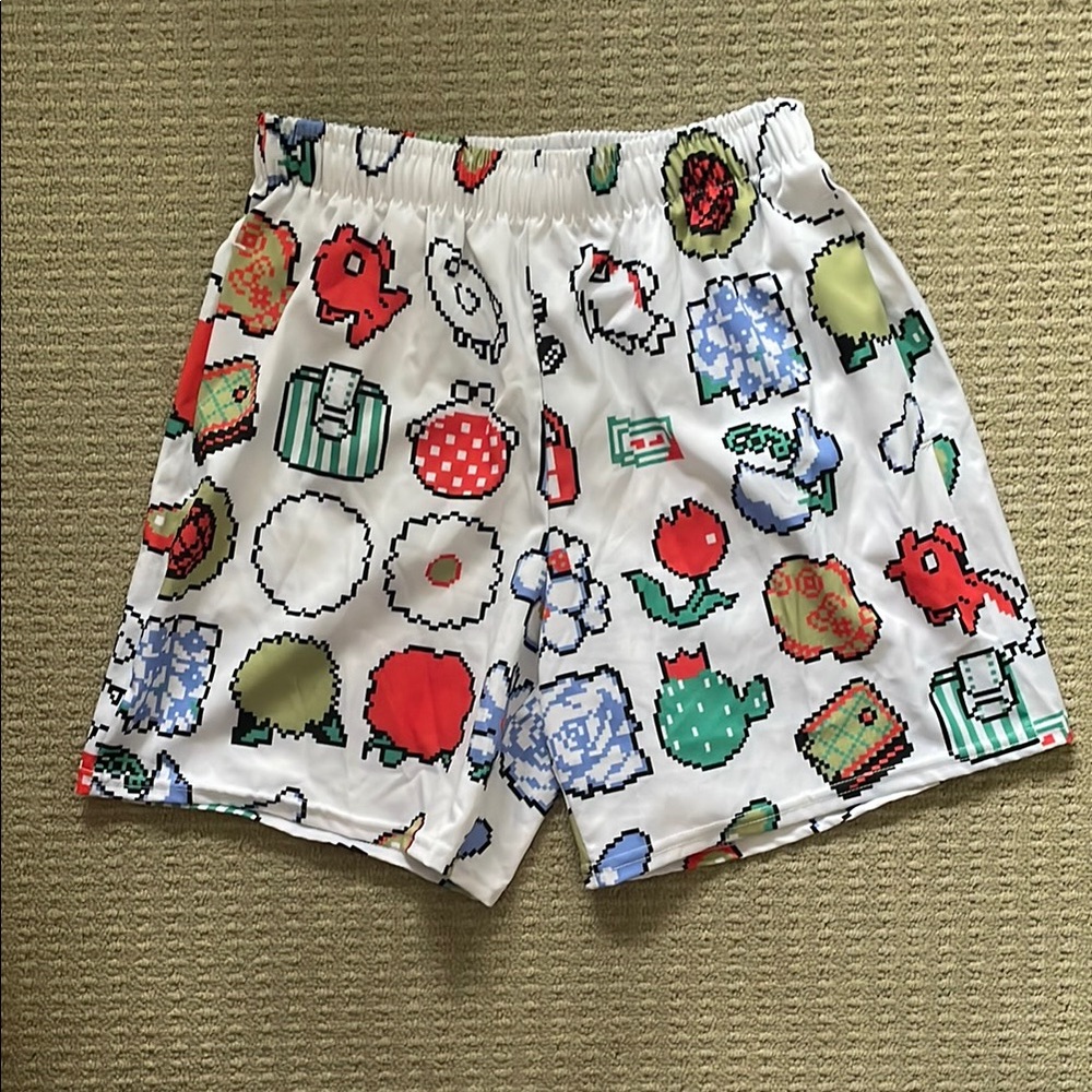 💌 colourful pixel graphic print shorts